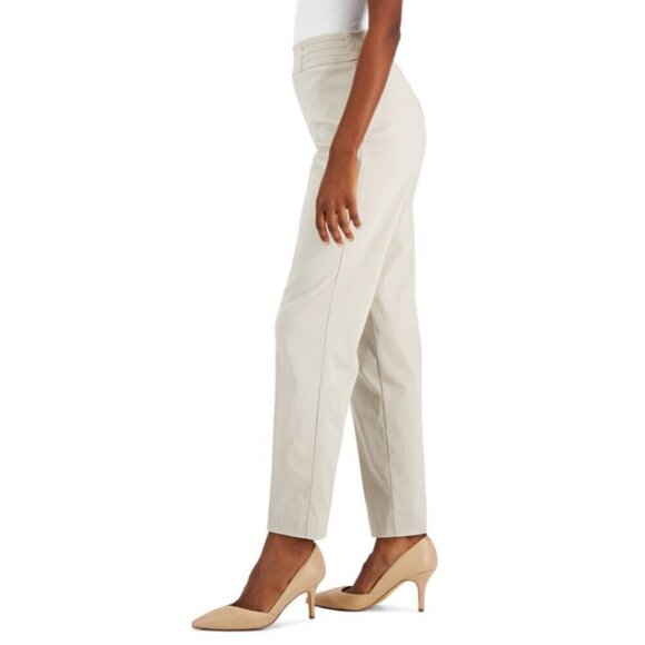 JM Collection Studded XL Petite Beige High-Waisted Straight-Leg Dress Pants NWT - Picture 3 of 11